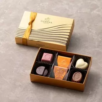 Коллекция Godiva Heart of Gold из 6 предметов с подарочной картой Greetings Present Chocolate