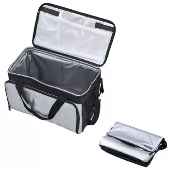 Коллекция Холодный алюминиевый мягкий охладитель большой 3-слойный плечевой ремень складной серебристый [Campers Yamazen] сумка, сумка, емкость, 35 л, структура, в комплекте,