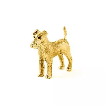 Коллекция художественных фигурок собак ирландского терьера с покрытием из 22-каратного золота, сделанных в Англии золотой