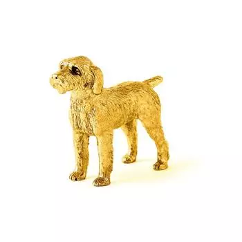 Коллекция художественных фигурок собак Spinone Italiano, позолоченных в 22 карата, сделано в Англии золотой