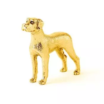 Коллекция художественных фигурок собак в виде дога, позолоченных в 22 карата, сделано в Англии золотой