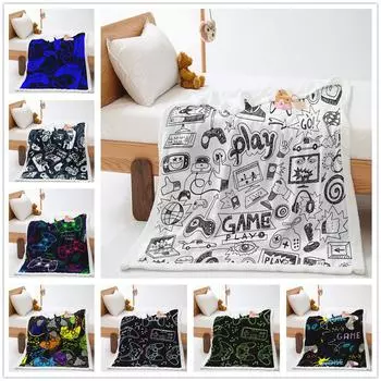 Коллекция игровой консоли 3D цифровая печать утолщенный флис ягненка кристалл флис одеяло 120X90cm