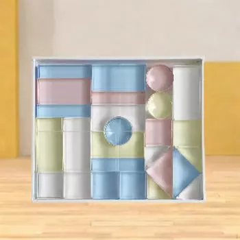 Коллекция из 26 прозрачных акриловых блоков для обучающих занятий и геометрических игр Acrylic and Wood