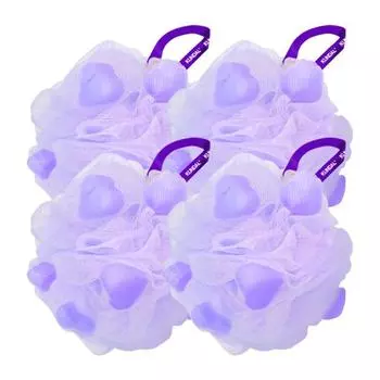 Коллекция из 4 мягких шариков для душа Kundal, корейская косметика с приятным ароматом