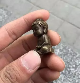 Коллекция из чистой меди, милая статуя маленького Будды ручной работы