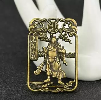 Коллекция китайских латунных резных гуань гун Гуань Юй, открытка с благословением, изысканные маленькие подвесные статуи