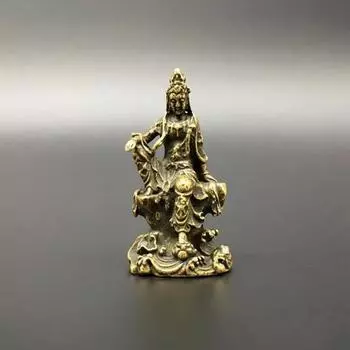 Коллекция китайских латунных резных статуй Будды Гуань Инь Гуань-инь Бодхисаттвы Изысканные маленькие статуи