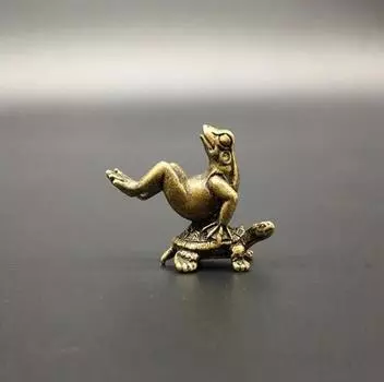 Коллекция китайских латунных резных животных, лягушек и черепах, чайных домашних животных, изысканные маленькие статуи