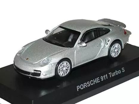 Коллекция мини-автомобилей Kyosho Porsche 5 Circle K Thanks Limited 911 Turbo S Single Item 1/64 (Серебряный)