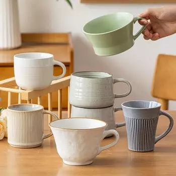 «Коллекция многоцелевых керамических кружек для завтрака большой вместимости» 401-500ml