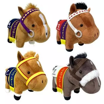 Коллекция мягких игрушек Thoroughbred, набор из 4 игрушек 15 x 8 x 19 см Narita Brian Nice Nature Mayano Top Gun Grass Wonder, прибл. коричневый