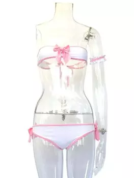 Коллекция нижнего белья Женский комплект бюстгальтера и трусиков Белый Розовый chu-U-chu & (Ф-009) &