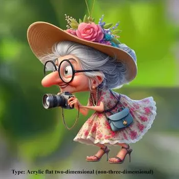 Коллекция «Очаровательная бабушка»: 2D Акриловый Плоский Фото Кулон - Многоцелевой Кулон Для Украшения Дома Подвеска Для Автомобиля Подвеска Для Рюкзака Брелок Photography grandma