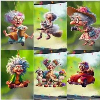 Коллекция «Очаровательная бабушка»: 2D Акриловый Плоский Фото Кулон - Многоцелевой Кулон Для Украшения Дома Подвеска Для Автомобиля Подвеска Для Рюкзака Брелок Photography grandma