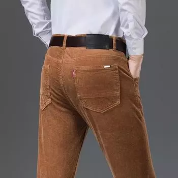 Коллекция осень/зима 2024 года, 6 цветов, вельвет, высококачественные деловые мужские повседневные вельветовые брюки, модные повседневные брюки 28 хаки