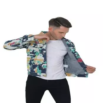 Коллекция осени 2024 года, новый высококачественный ковбойский камуфляж, нарисованный вручную, утягивающий топ, модная мужская неэластичная повседневная куртка, пальто S