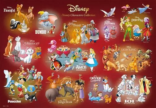 Коллекция пазлов из 1000 элементов с персонажами Disney (51х73,5см)