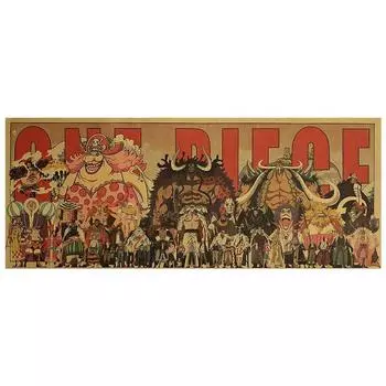 Коллекция персонажей One Piece - Серия из винтажной крафт-бумаги Декоративная живопись 70*28cm