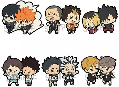 Коллекция резиновых талисманов Buddy, коробка из 6 штук Haikyuu! !
