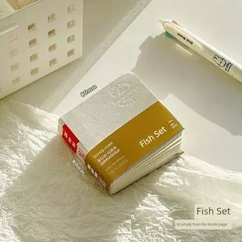 Коллекция Рыб Маленькая Квадратная Книга Пустая Литературный Эскиз Книга для Коллекции Марок Мини-Портативная Ручная Книга Блокнот Блокнот Fish Set