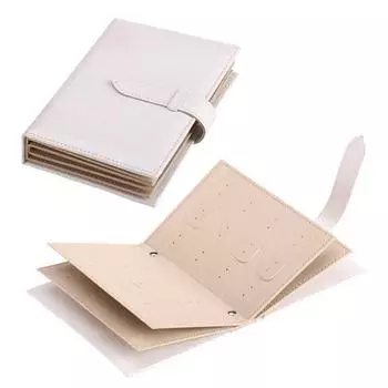 Коллекция серег-гвоздиков, книга из искусственной кожи, коробка для хранения сережек, держатель для ювелирных изделий, контейнер белый