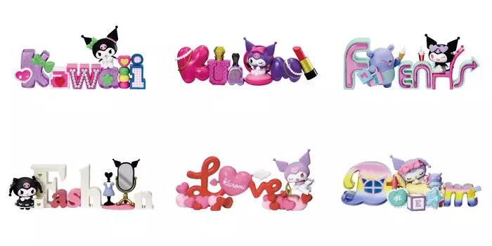 Коллекция слов Sanrio Kuromi 1BOX ABS Re-ment H85W145D275 ATBC-PVC,