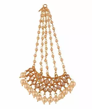 Коллекция Touchstone Mughal Jali Свадебное ожерелье Rani Haar Choker Gold Tone Women Gold White/Red/Green