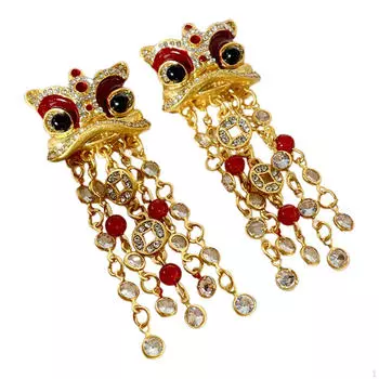 Коллекция украшений на китайский год с подвесными серьгами и ожерельем в подарок Earrings