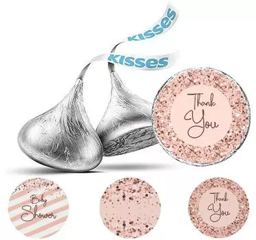 Коллекция вечеринок Inkdotpot Boy Girl Baby Shower, упаковка из 190 наклеек для шоколадных этикеток Kisses, самодельные наклейки для вечеринки Kiss 3x2 Inch белый