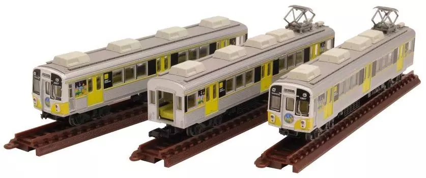 Коллекция железных дорог Tomytec Geocolle Toyohashi Railway 1800 series set C Nanoha diorama поставляет первый заказ ограниченным тиражом в 3 вагона (продукция производителя) жёлтый