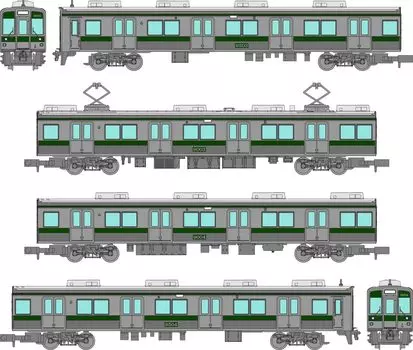 Коллекция железных дорог Tomytec Коллекция железных дорог Nankai Electric Railway 9000 Series Old Belt Set B Diorama Supplies 334361 Краска/зеленый 4-вагонный
