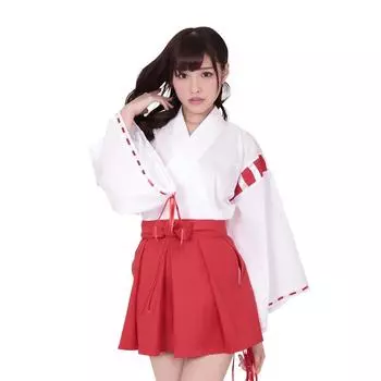 Коллекция Жрица во сне Мини Жрица Японская одежда Белый Красный Размер M Косплей Костюм A&T Женский