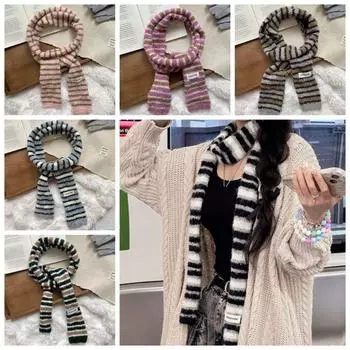 Коллокация Одежда Аксессуары Длинные узкие шарфы Вязаная шаль в стиле Харадзюку Уличная одежда серый/чёрный