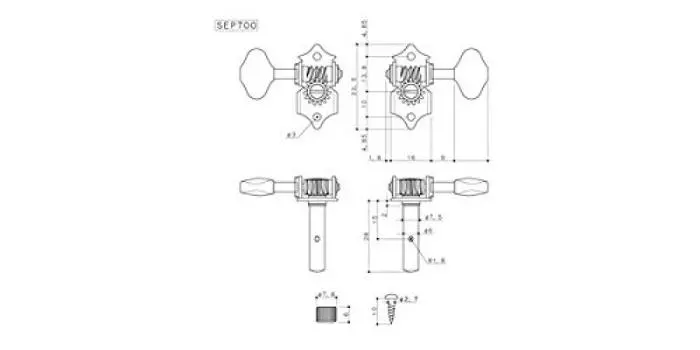 Колок для гитары GOTOH [] SEP700-06M-L3+R3-N