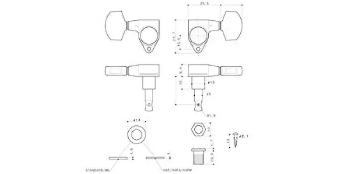 Колок для гитары GOTOH [] SG301-20-L3+R3-GG