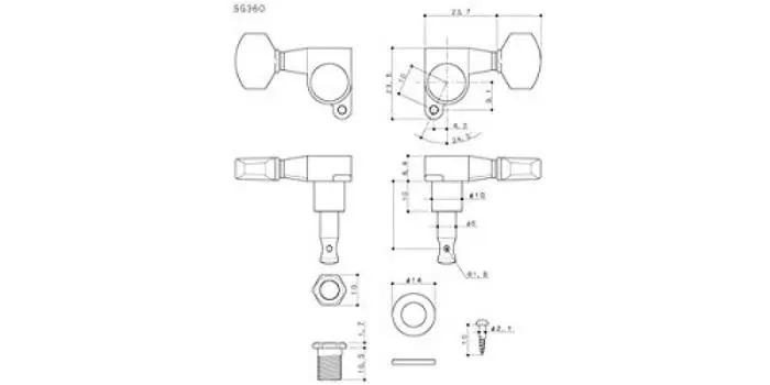 Колок для гитары GOTOH [] SG360-20-L3+R3-C
