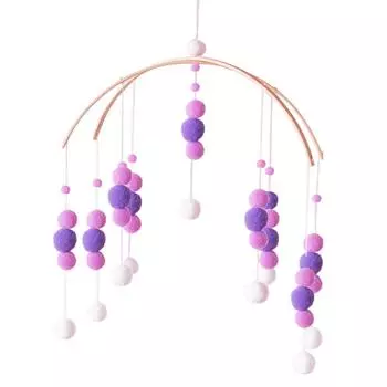 Колокольчик для детской комнаты в виде шара для волос, подвесное украшение для детской кроватки в виде шара для волос, подвесной колокольчик для потолка камео розовый