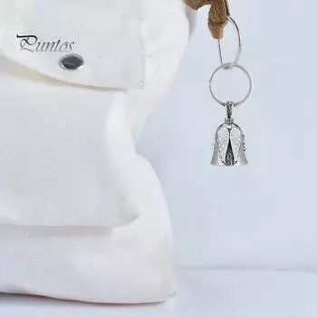 Колокольчик для езды на удачу Мотоциклетный ангел-хранитель Крылья брелок для ключей с колокольчиком-экзорцистом Талисман на удачу B