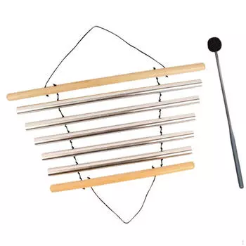 Колокольчик для медитации с колотушкой, звуковой чашей, трубчатым инструментом 7 Tones