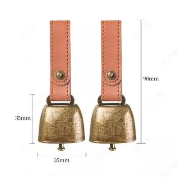 Колокольчик для собак, домашних животных, колокольчики, ошейники для коров, колокольчики для коров, шумовые украшения, кулон, Lovelyhandle, дрессировочный железный металл, латунь, школьный производитель 9x3.5cm коричневый