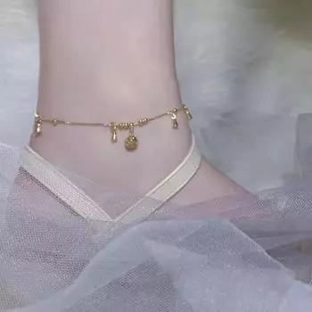 колокольчик на щиколотку, модный, модный, женский, ножной браслет., простой и золотой