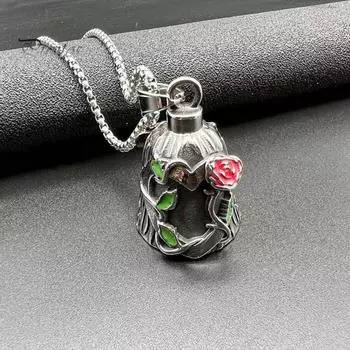 Колокольчик на удачу для верховой езды, байкерский колокольчик-хранитель, титановый стальной колокольчик с выгравированными розовыми лозами, подвесной колокольчик для брелока для автомобиля, рюкзака A