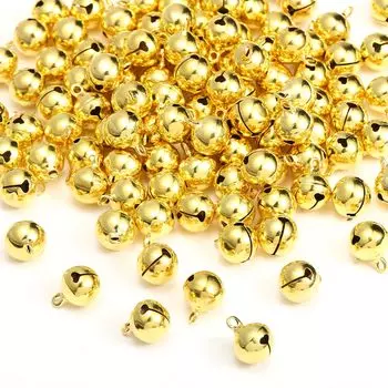 Колокольчик ручной работы NALER, приблизительно 115 шт., золотой колокольчик, оловянный колокольчик, аксессуары ручной работы для защиты, рождественские украшения, 12 мм