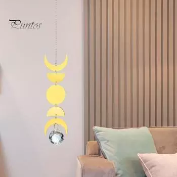 Колокольчик Ветра Богемный Полумесяц Солнца Искусственный Кристалл Преломление Света Домашний Декор Детская Комната Детская Крыльцо Украшения Ловец Снов 1pc