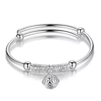 Колокольчик в стиле ретро, женские серебряные вращающиеся бусины, посеребренный браслет, этнические ветры, свадебный подарок, аксессуары