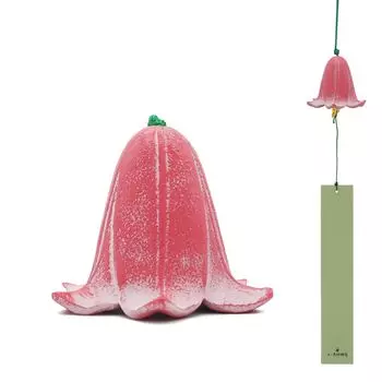 Колокольчик ветра из железа Nanbu из префектуры Иватэ. Традиционное ремесло. Ручная работа. Колокольчик ветра из железа Nanbu Kawamotoya Chaho Лилия . розовый