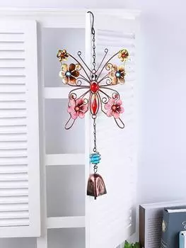 Колокольчики-бабочки, уличные металлические трубки, колокольчики с крючком для наружных украшений для патио, сада, крыльца, колокольчики-бабочки, подарок