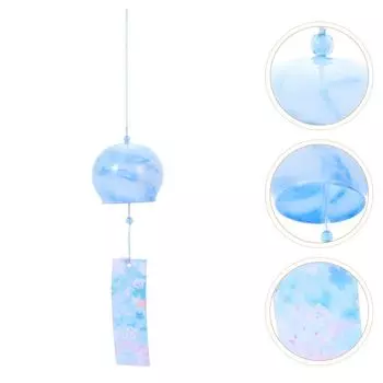 Колокольчики для ветров Японский колокольчик Колокольчики Подвесной уличный садовый орнамент Подвесной стиль Furin Декоративный колокольчик для ветров Винтажный Хороший 8X7CM