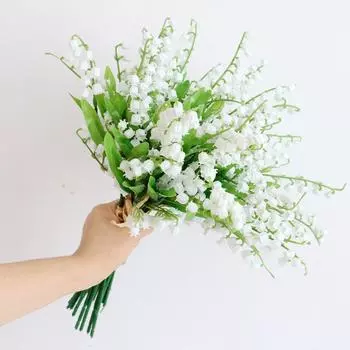 Колокольчики искусственные цветы пластиковая и шелковая ткань искусственные цветы акации аксессуары для украшения дома зелёный