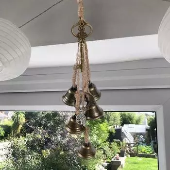 Колокольчики ведьмы венок ручной работы подвесные колокольчики ведьмы защита дверные вешалки колокольчики ведьмы магия викканские колокольчики ветра для домашней двери